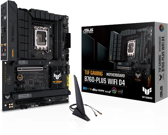 ASUS TUF GAMING B760-PLUS WIFI D4 Hovedkort - Intel B760 - Socket Intel LGA1700 - RAM DDR4 - ATX