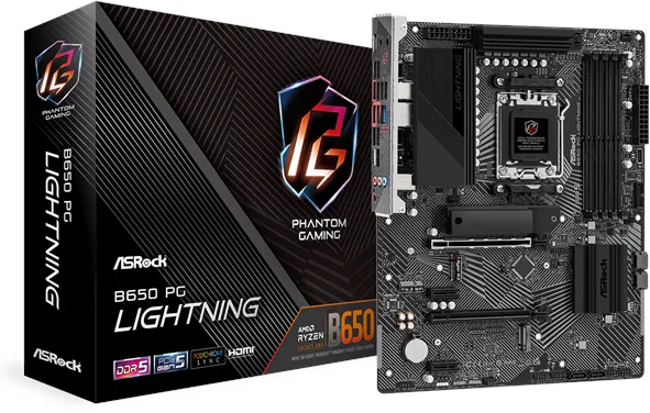 ASRock B650 PG Lightning Hovedkort - AMD B650 - AMD AM5-sokkel - DDR5 RAM - ATX