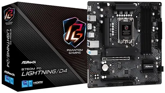 ASRock B760M PG LIGHTNING/D4 Hovedkort - Intel B760 - Socket Intel LGA1700 - RAM DDR4 - Micro-ATX