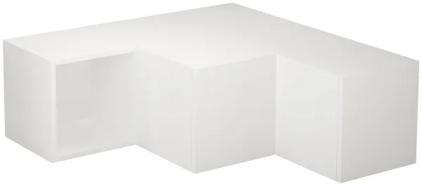 NORDVÄRK Compact TV-bord, m. 1 rom og 2 skuffer - hvit melamin (90x92)